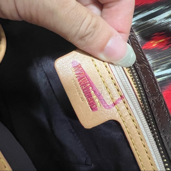 MZ Wallace Clara Ikat Print Red Yellow Handbag - Picture 9 of 9